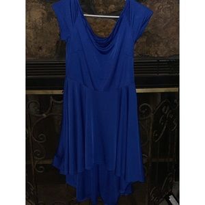 Blue off the shoulder dress
